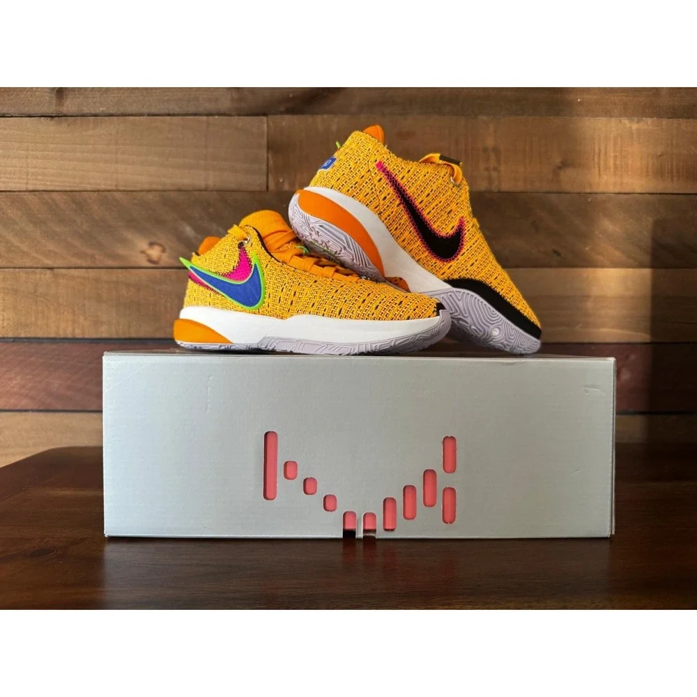 Nike Women's LeBron 20 James Gang Basketball Shoes Size 7 Orange White NIB